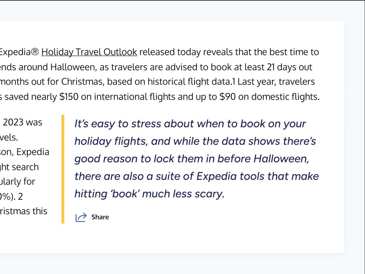 Example of call out text on a Business Wire press release
