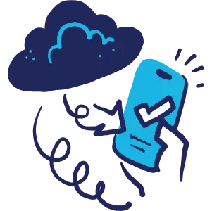 phone sending and receiving information from the cloud